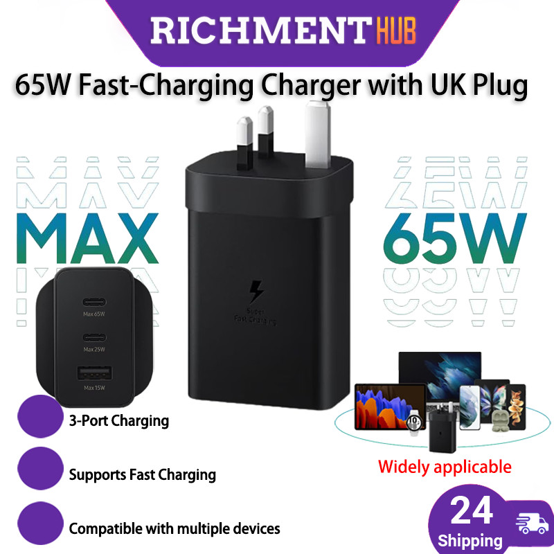 SG 24H SHIP 65W Super Fast Charger 2.0 Type C USB C Travel Adapter สําหรับ Samsung galaxy S26 Ultra 