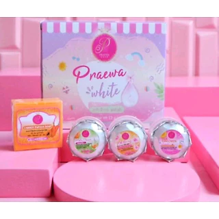 ยกเซต ครีมแพรวาไวท์ ครีม 3 กระปุก สบู่ 1 ก้อน Praewa White ครีมแพรวาไวท์ ขนาด12กรัม. พร้อมส่ง เเท้💯