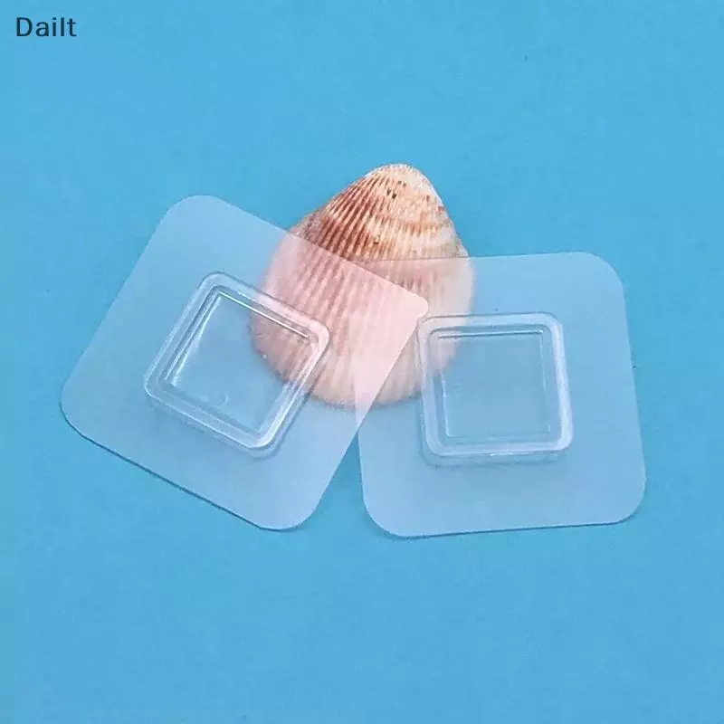 Dailt 1 ชิ้น Wall Self กาว Hook โปร่งใสชั้นวางลวด Wall Mount Stier ด้าน Fixing Patch สําหรับห้องครัวห้องน้ํา Gadget (TH)