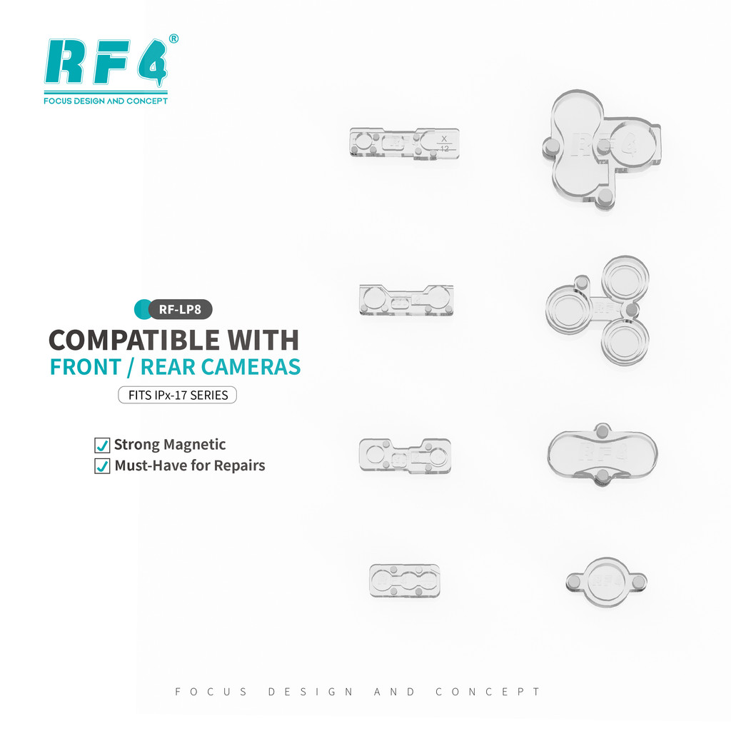 RF4 RF LP8 กล้องแม่เหล็ก Dot Matrix Protector เรซิ่นฝุ่นสําหรับ X ถึง 17 เซ็นเซอร์เลนส์ด้านหน้าด้านห