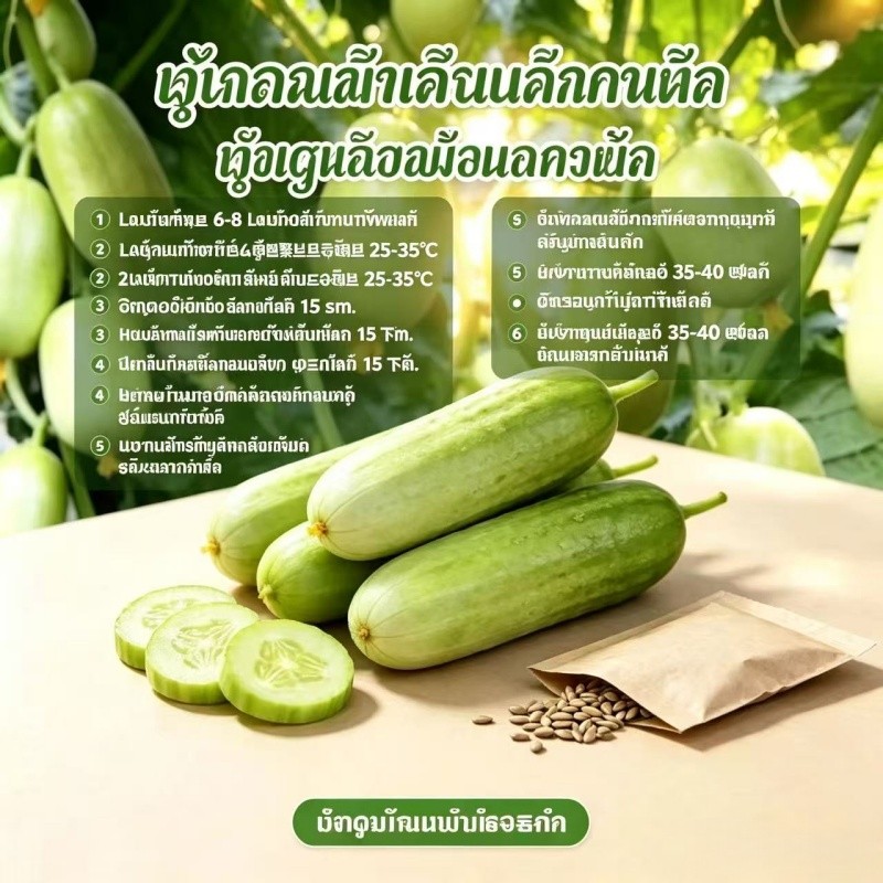 【พร้อมส่งจากไทย】 เมล็ดแตงกวาสาวงาม พันธุ์เล็กกรอบหวาน รูปที่ 2