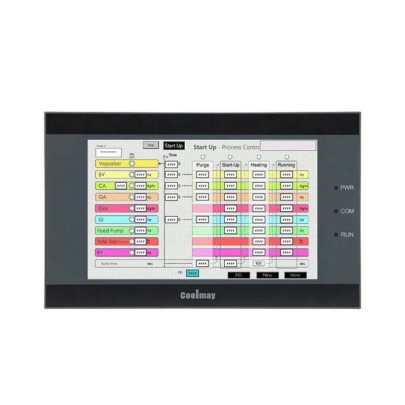 Coolmay 5 นิ้ว HMI PLC All in One 12 เอาต์พุตทรานซิสเตอร์ PLC controller ใช้งานร่วมกับ FX3G/FX3U EX3