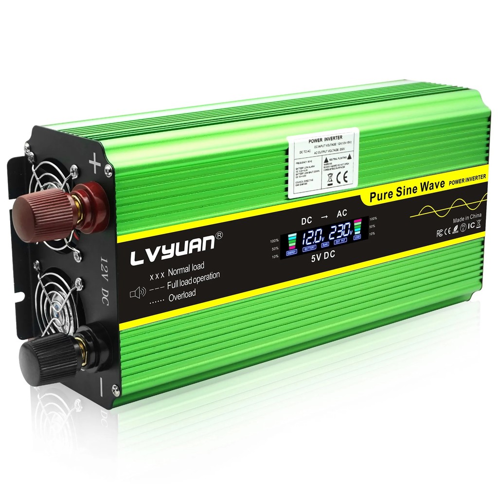 Liche LVYUAN Power Inverter Pure Sine Wave 12V DC to AC 220V 2000W Off Grid Pure Sine Wave Inverter*