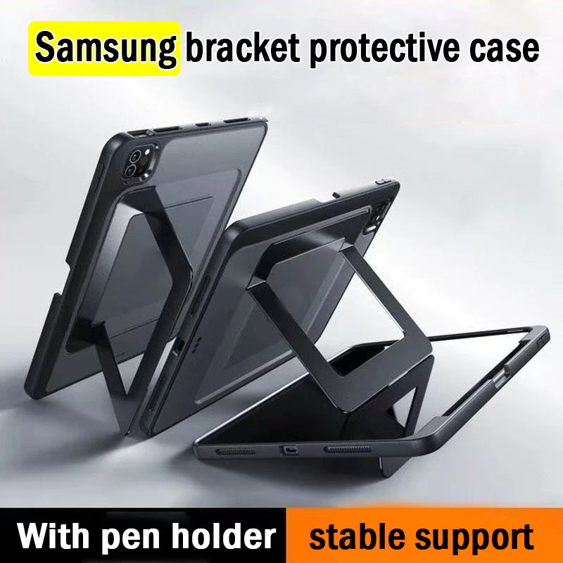 พร้อมที่ใส่ปากกา โครงยึดเปลือกป้องกัน for Samsung Galaxy Tab S10lite S7/S8/S9FE S10FE/S9/A9+/A11+ S10lite S11มุมยืดหยุ่น