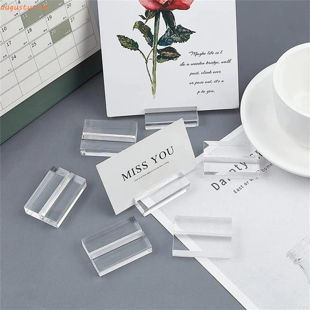 AUGTUS Place Card Holder, Blank Durable Acrylic Stand, Sign Holder Clear DIY Transparent Sign Holder