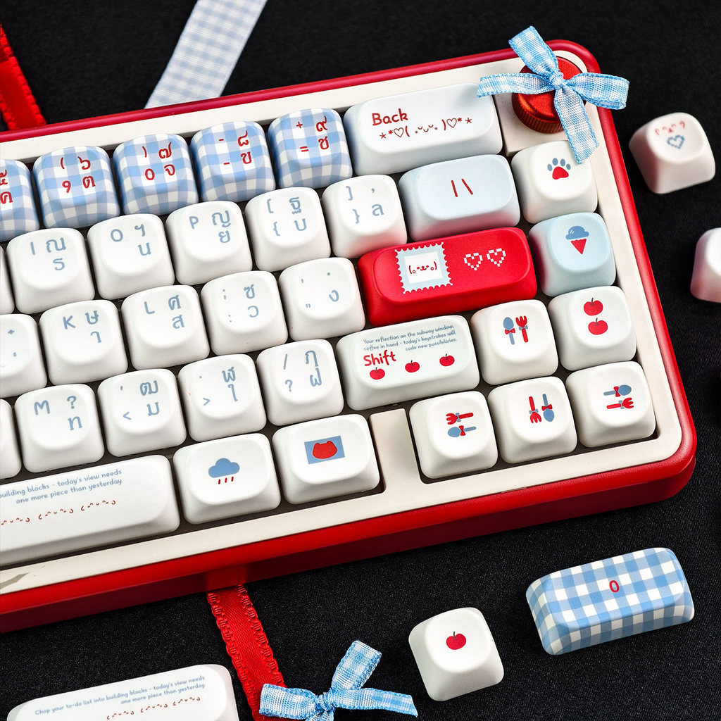 EN/TH/ZHUYIN MAIMOOO ผลไม้ Kaomoji Thai Keycap MOA/Cherry Profile 120 คีย์ PBT Dye Sublimation Aula F75 น่ารักรอบ Emoji Keycaps การ์ตูนสร้างสรรค์ Kawaii Keycap