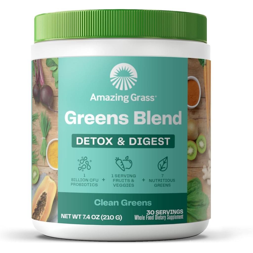 Amazing Grass Greens Blend Detox & Digest oothe Mix Cleanse with er Greens Powder เอนไซม์ย่อยอาหารแล