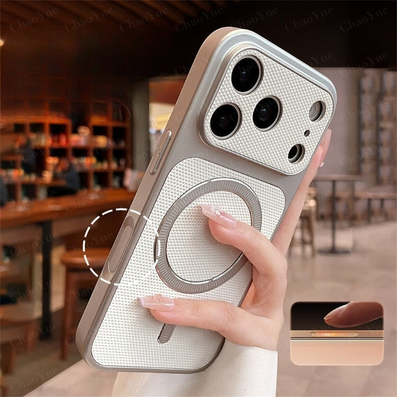 แหวนเกลียวด้านเคสโทรศัพท์แม่เหล็กเข้ากันได้สําหรับ ไอโฟน 17 16 15 14 13 12 11 มือโปร สูงสุด บวก เคสแข็งกันกระแทกฝาหลังปลอกชาร์จไร้สาย