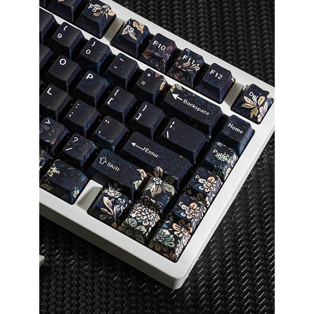 Dark Fragrance Dark Keycap ด้านข้างโปร่งใส PBT ความสูง Adapt คีย์บอร์ดจาก K99v2 Phonetic จีน