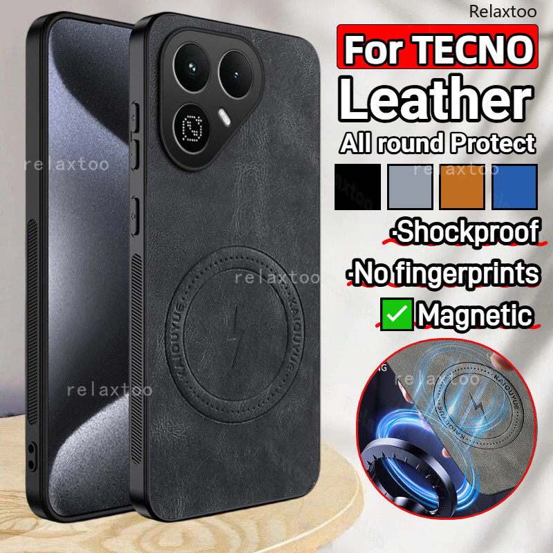 TECNO Pova8 สําหรับ Tecno 8 Pro 8Pro Pova8Pro TecnoPova8Pro 5G 4G LK6 หนัง Soft TPU แม่เหล็กชาร์จไร้