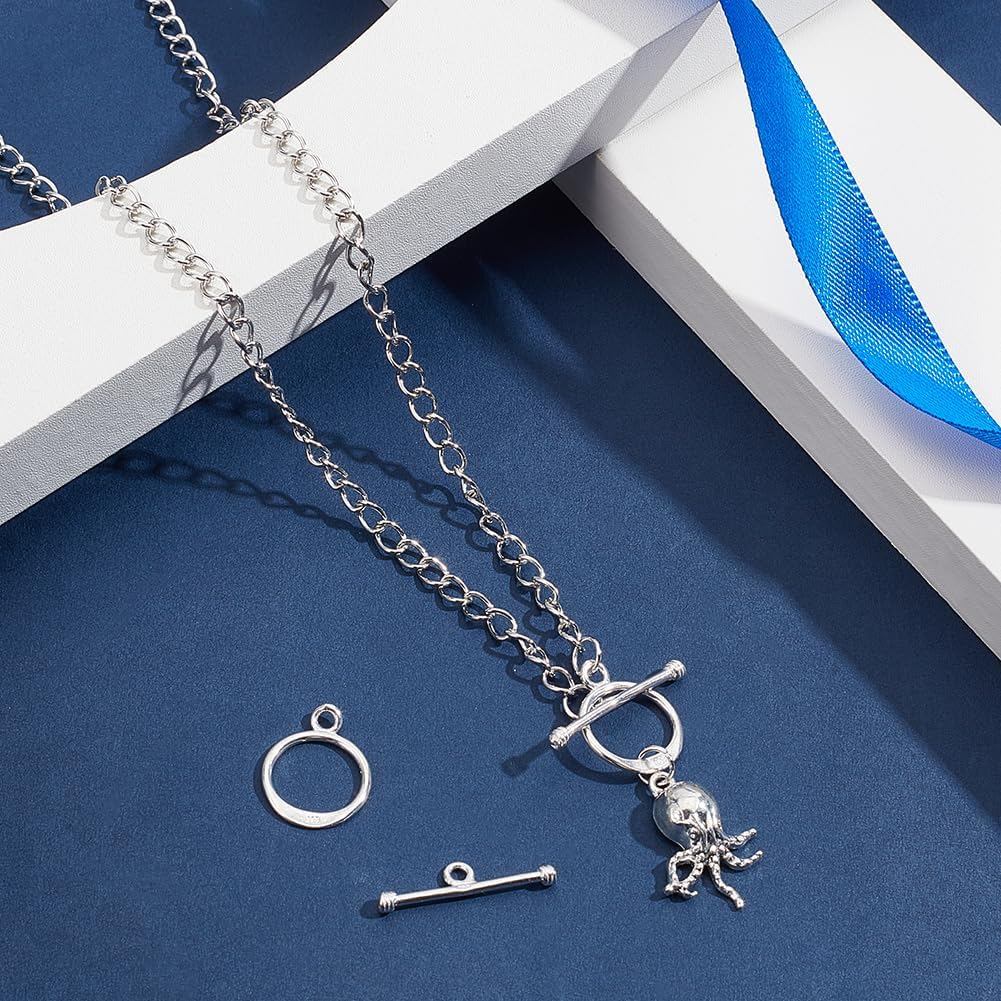 UNICRAFTALE 2 ชุด 925 เงินสเตอร์ลิงสลับ Claspsps แหวน TQ โลหะ End Claspsps T Bar ปิดสลับ Clasp แหวนส