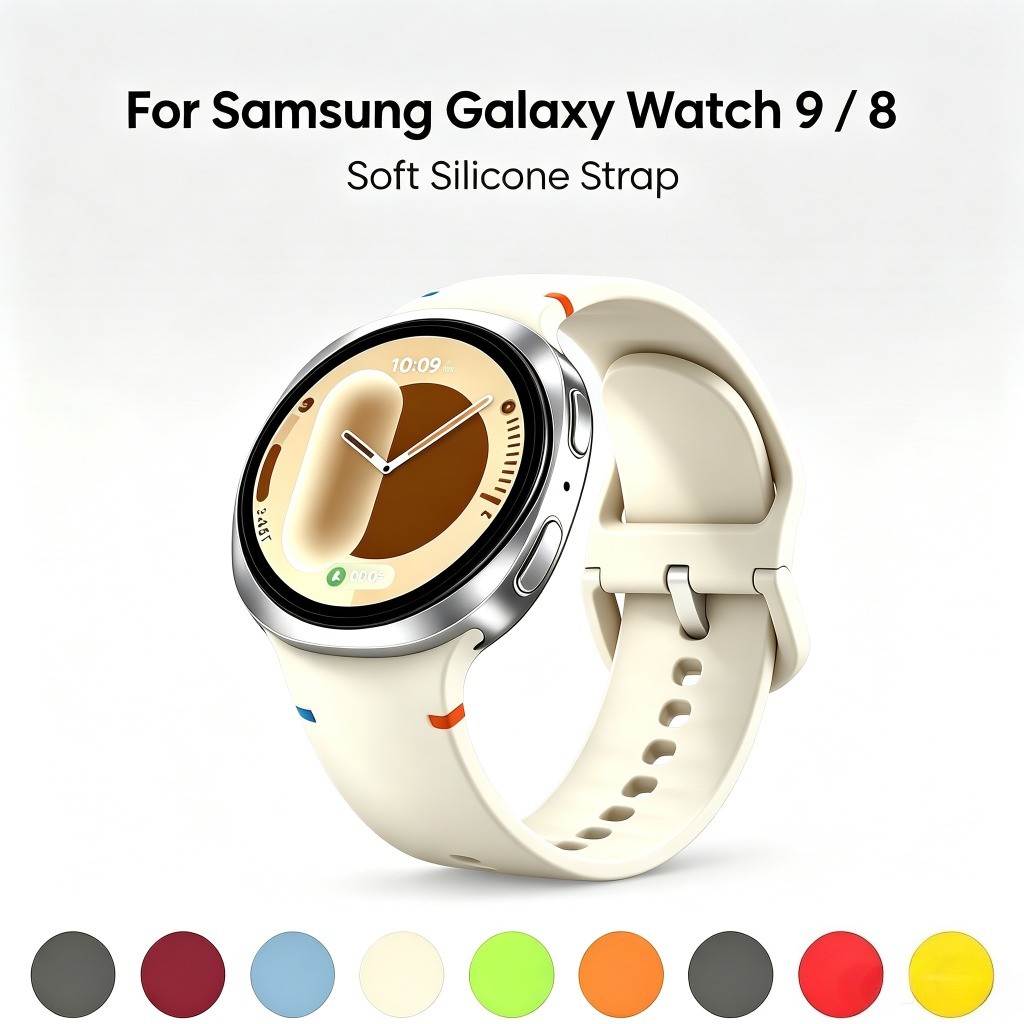 สายรัดซิลิโคนแบบสปอร์ตสําหรับ Samsung Galaxy Watch 9 44mm 40mm 8 Classic 46mm