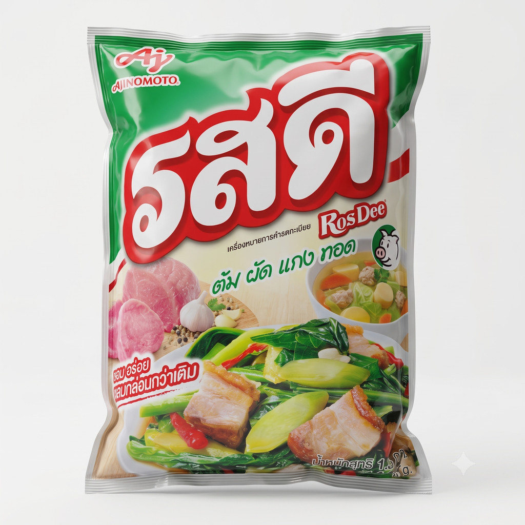 รสดี ผงปรุงรส รสหมู 1.5 กิโลกรัม ถุงใหญ่ไซส์คุ้ม หอมกลิ่นเครื่องเทศไทย เคล็ดลับความอร่อยทุกเมนู ของแท้ RosDee Seasoning