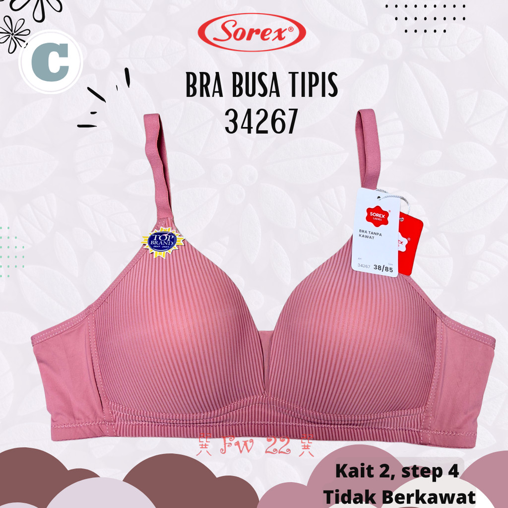 Sorex 34267 Underwire Bra วัสดุไนลอน C Cup Full Cup Thin Foam สบาย 36-42