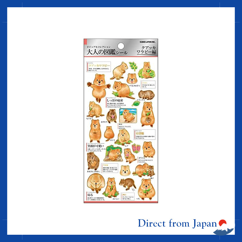 Kamio Japan Adult Encyclopedia Sticker Quokka Wallaby 226327