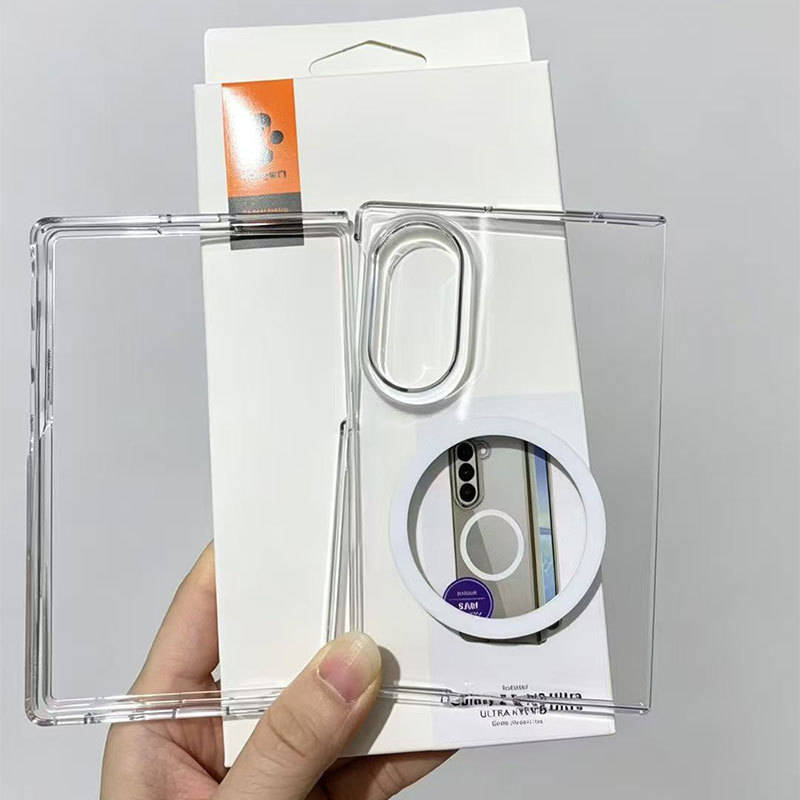 Spigen Ultra Hybrid Pro Crystal Clear Case พร้อมแม่เหล็กสําหรับ Samsung Galaxy Z พับ 8 / Z พับ 8 Ultra / Galaxy Z Flip 8 เคสโทรศัพท์ฝาครอบป้องกันกันกระแทกแขนป้องกัน
