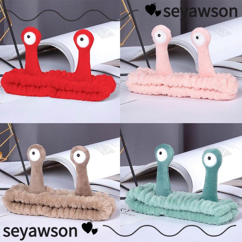 SEYAWSON ที่คาดผมล้างหน้า, ที่คาดผมหอยทากลายการ์ตูนยืดหยุ่น, การดูแลผิวความงามเครื่องประดับผมขนแกะปะการังผู้หญิงสาว