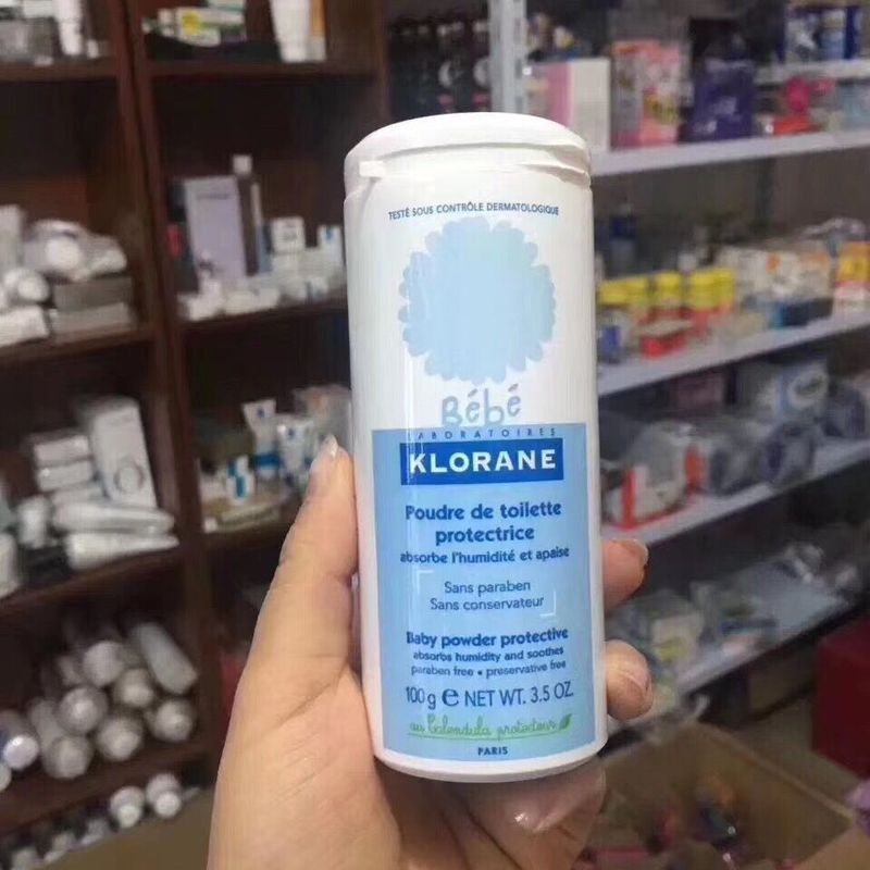 ฝรั่งเศส KLORANE KLORANE KLORANE แป้งเด็ก Prickly Heat Powder 100g ไม่มีสารกันบูด No Talc Powder 7.2