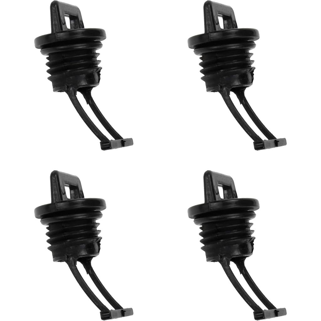 4 ชิ้นพลาสติกสีดํา Kayak ท่อระบายน้ําปลั๊กชุดสําหรับ Stream Kayak Ocean Stream Kayak Dinghy Canoe เร