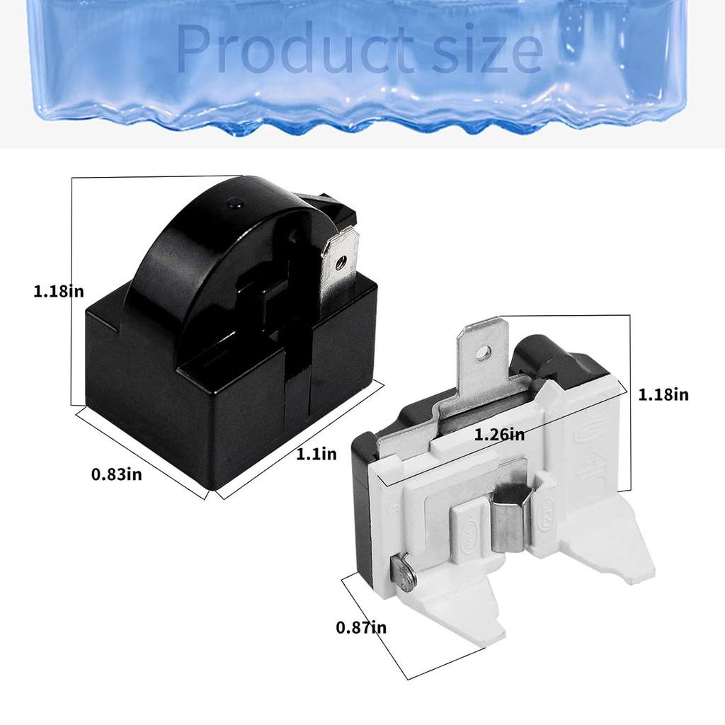 Wehhbtye 4 ชิ้น 1 ขาตู้เย็นรีเลย์สตาร์ท QP2-4.7/4r7 และ 6750C-0005P ป้องกันการโอเวอร์โหลด - เข้ากันไ