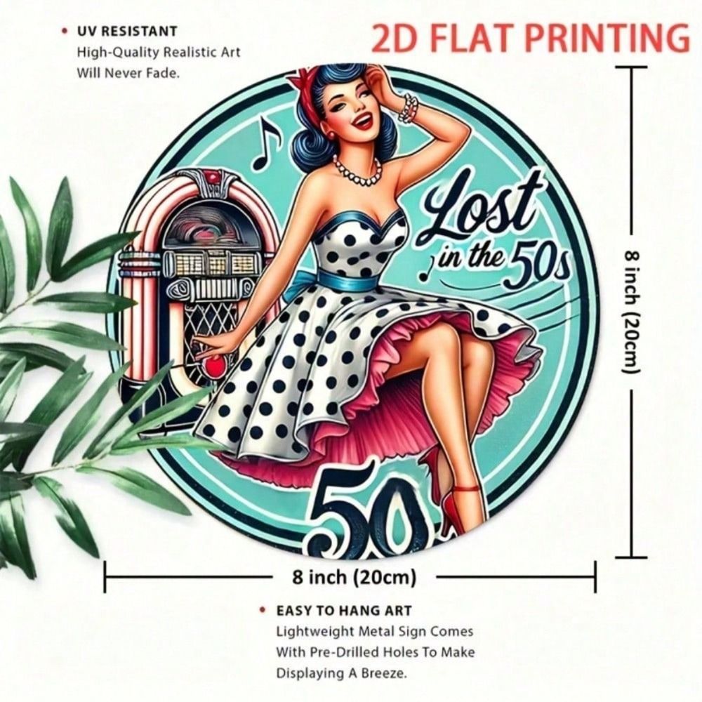 CIFbuy Vintage Retro ป้ายโลหะ 8x8 นิ้ว Wall Art สําหรับ Cafe Bar Music Decor
