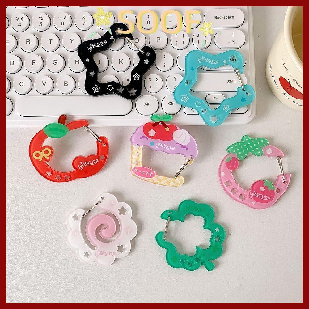 CODSOOF Carabiner, พวงกุญแจตกแต่งผลไม้ Cupcake Star รูปพวงกุญแจ, กระเป๋าอะคริลิค Charms