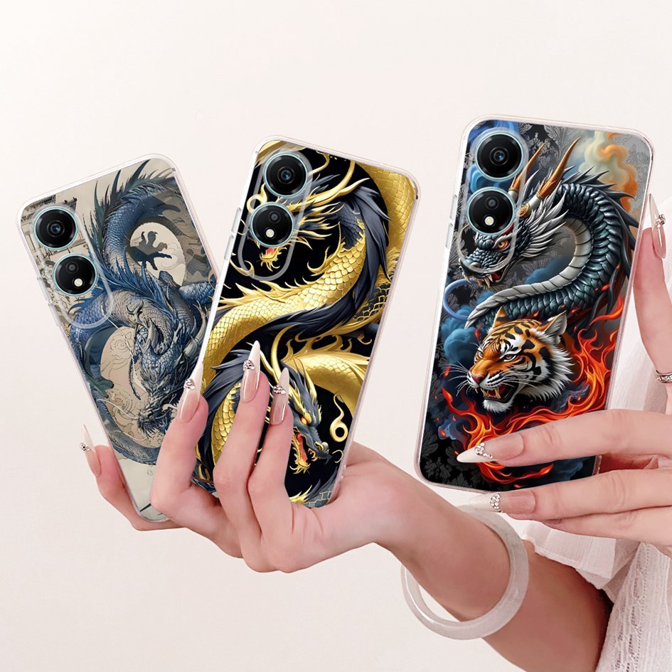 สําหรับ Honor X5 Plus ปลอก WOD-LX1 WOD-LX2 WOD-LX3 หรูหรามังกร Cool ทาสีซิลิโคน TPU สําหรับ Honor X5