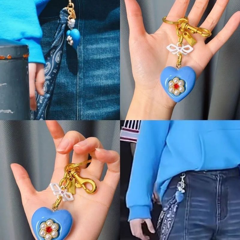 Liu Yuning Boss Love Heart Bow พวงกุญแจกระเป๋าแขวน Star สนับสนุนแขวนของขวัญสําหรับแฟนเครื่องประดับ 7