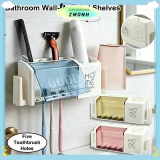 GOOD ติดผนัง Multi-Functional ห้าหลุมผู้ถือแปรงสีฟันห้องน้ํา Ra สําหรับครอบครัว Organizer แปรงสีฟันชั้นวางยาสีฟัน DDC
