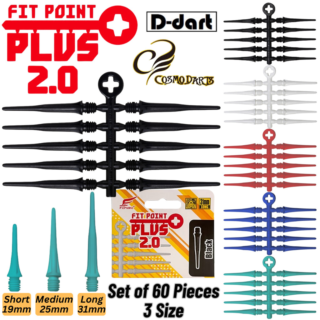 COSMO DART FIT POINT PLUS - FIT POINT PLUS 2.0 SOFT TIP DARTS REPLACEMENT TIP 60 ชิ้น/แพ็ค