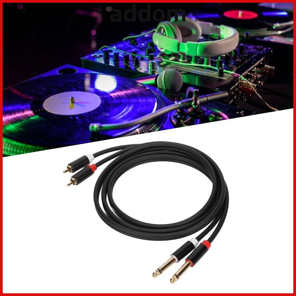 ADDOM Dual 1/4 TS to Dual RCA Cable, 1.5m / 4.9ft Gold Plated 6.35mm 2 พอร์ต RCA to 2 TS Port Cable,