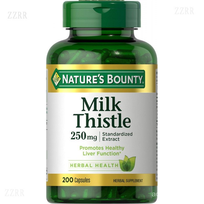 Bounty Capsules ใช้ครั้งเดียวเพื่อสุขภาพตับ อาหารเสริมสมุนไพร 250 มก. ต่อเสิร์ฟ 200 แคปซูล Q0UD