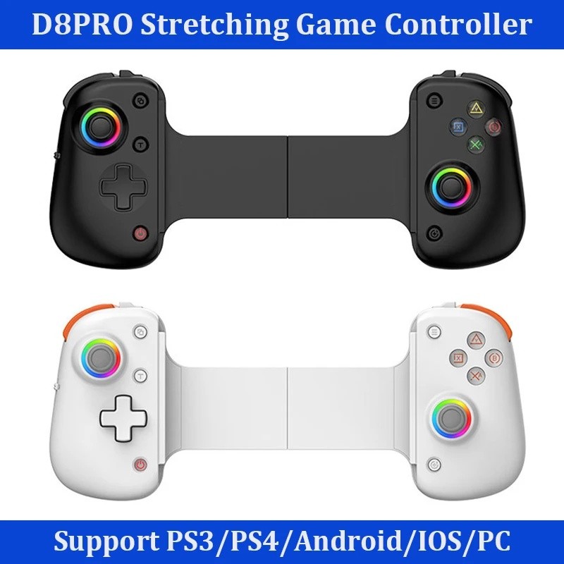 BSP D8 PRO D10S ยืดเกมคอนโทรลเลอร์ไร้สาย RGB แท็บเล็ตสําหรับสวิทช์ P3 P4 Android IOS PC บลูทูธ Gamep