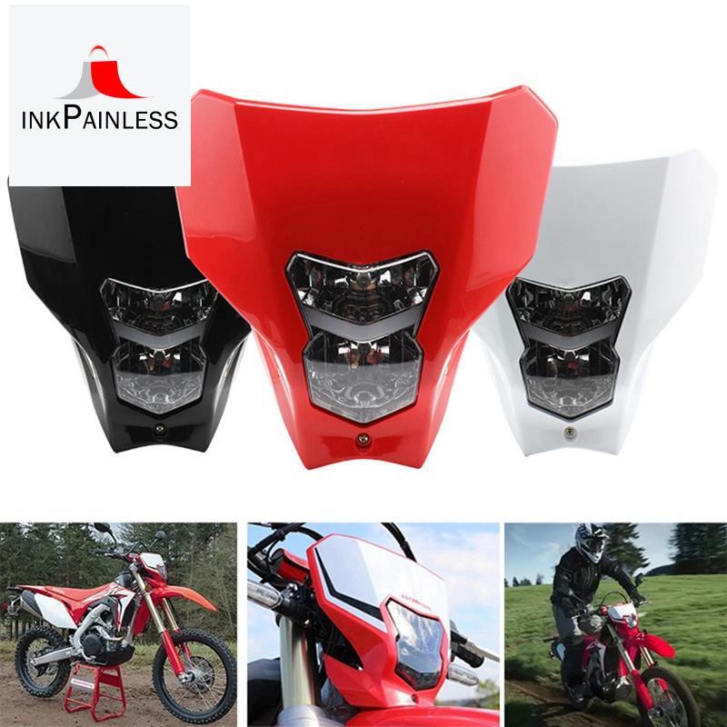 ฝาครอบไฟหน้าฮาโลเจนไฟหน้า Ghost Face Mask ไฟหน้าสําหรับ CRF450L CRF450XR Off-Road ไฟรถจักรยานยนต์สํา