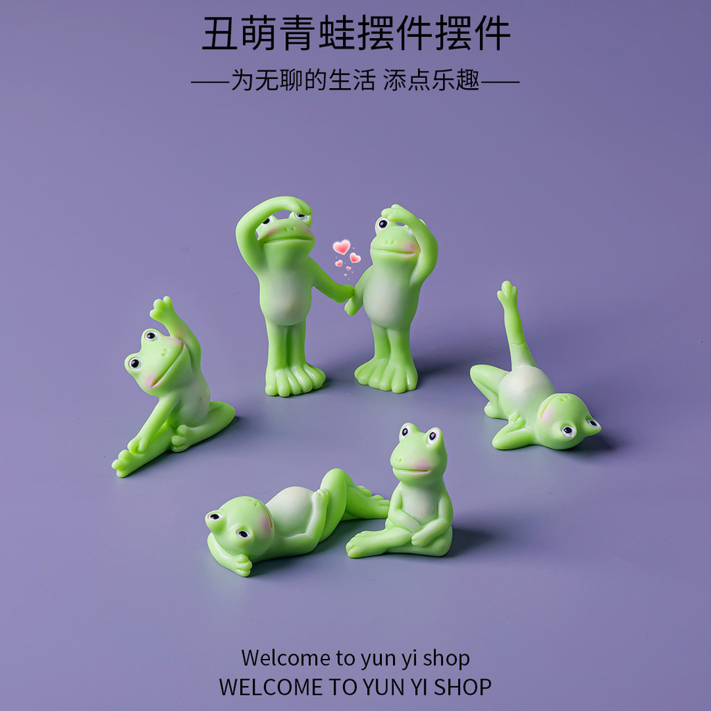 6 ชิ้นน่ารักกบเพื่อน 3D เรซิ่น Charms สําหรับ DIY