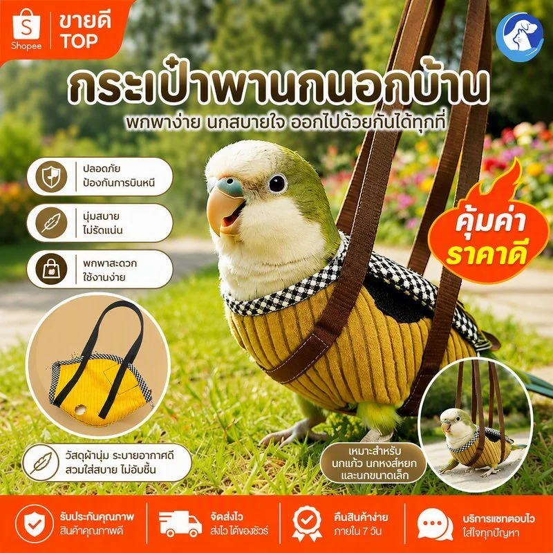 Bird Bag สายปรับได้ Breathable Parrot Vest Carrier แบบพกพา Anti Escape Bird กระเป๋าเป้สะพายหลัง Carrier นกแก้วขนาดเล็ก