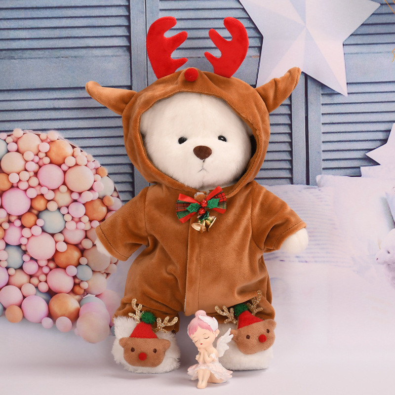 Medium Lena Joint Bear Doll Clothes Christmas Elk Jumpsuit 30cm Bear Doll Dress Up for Baby Clothes 