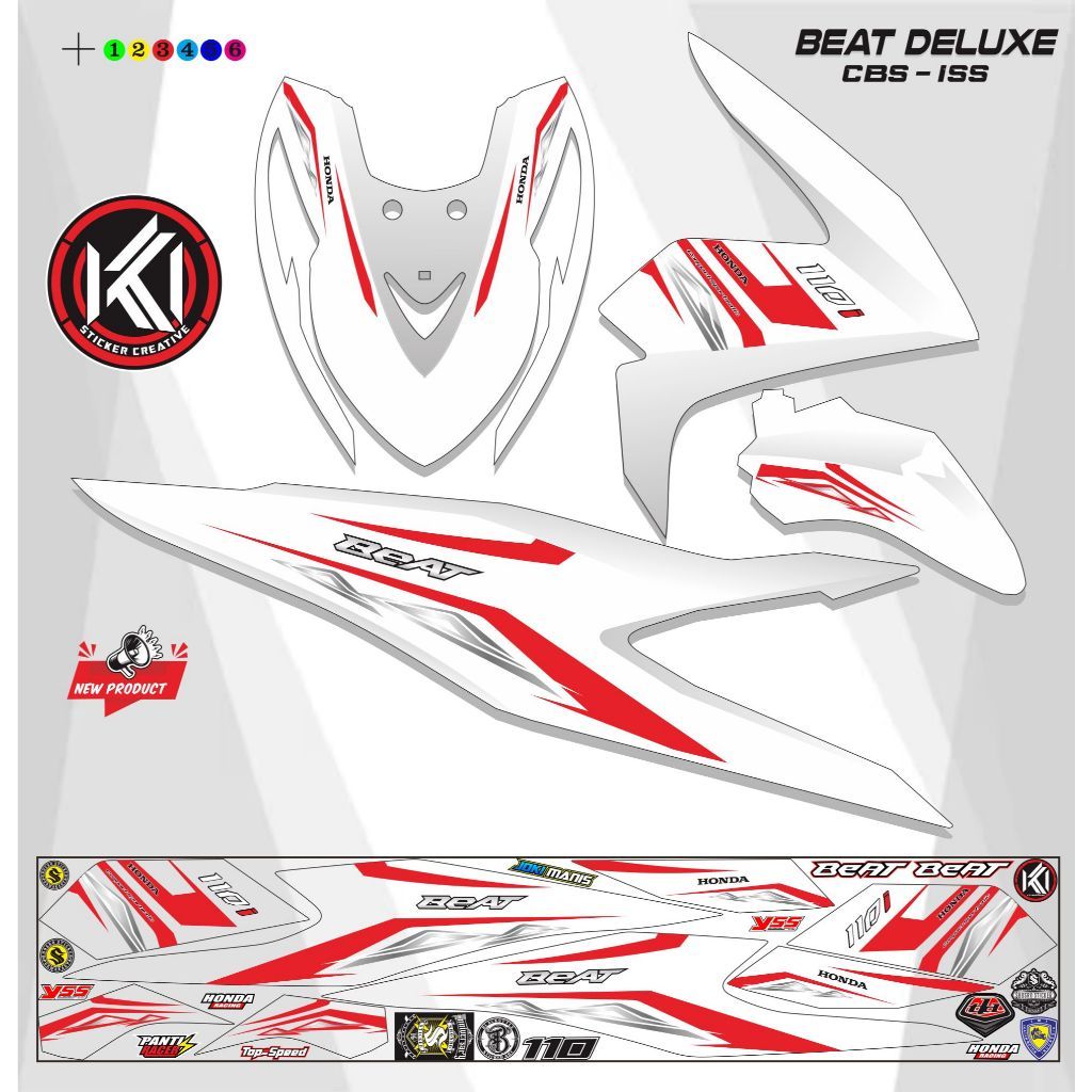 BEAT DELUX MOTORCYCLE STRIPING VARIATIONS OF DELUX MOTORCYCLE STRIPING STICKERS