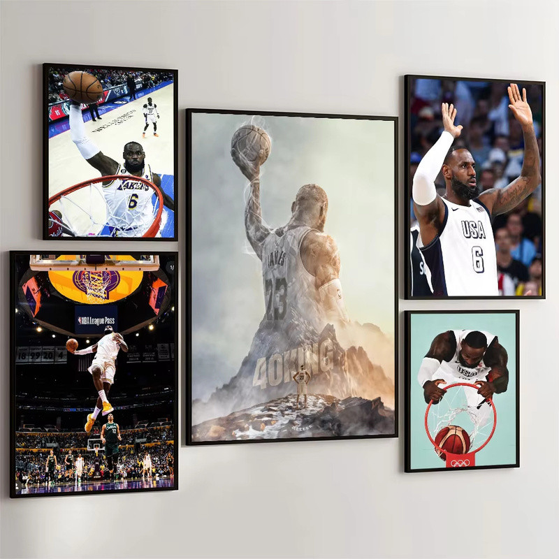 1 LeBron James Poster, Art Canvas Print, Room, Bar, Cafe, Aesthetic Art Wall Decor