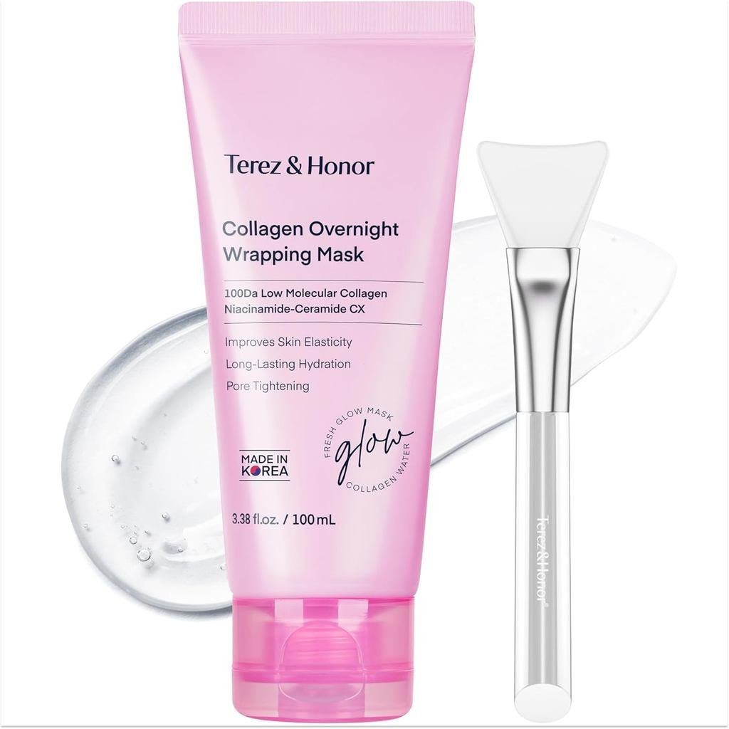 TEREZ&HONORCollagenNightWrappingPeelOffMask: KoreanFaceMaskforElasticity,Hydrating&Glow-100Daltonall