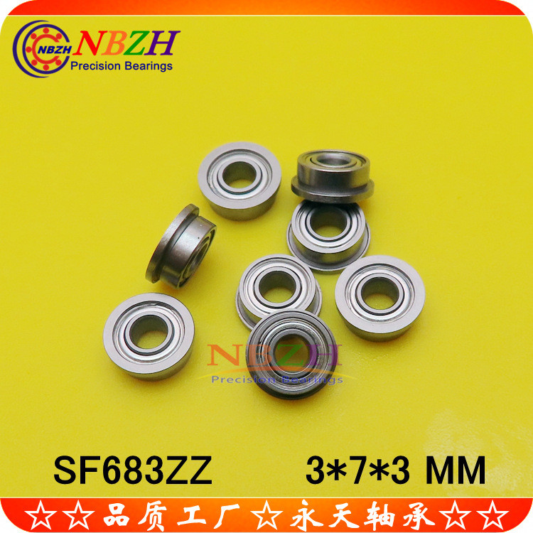 ขายสต็อกพร้อม NBZH แบริ่งหน้าแปลน SF683 F683ZZ F683-2RS DDLF730ZZ 3 * 7 * 3mm