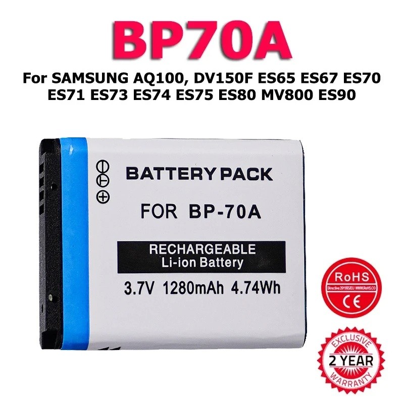 XDOU คุณภาพสูง BP70A BP*70A แบตเตอรี่สําหรับ SAMSUNG AQ100 DV150F ES65 ES67 ES70 ES71 ES73 ES74 ES75