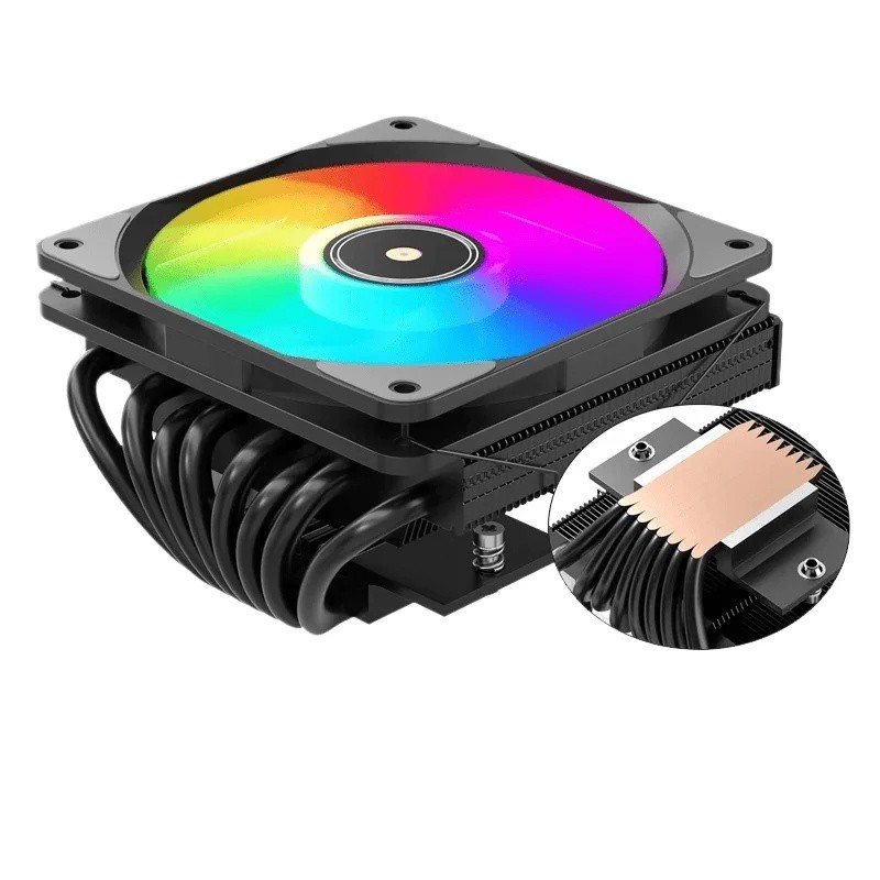 TE-75 ARGB CPU Cooler, 5V 3Pin แอดเดรส RGB เงียบฮีทซิงค์คอมพิวเตอร์เข้ากันได้กับ AM5 AM4 LGA1700 LGA
