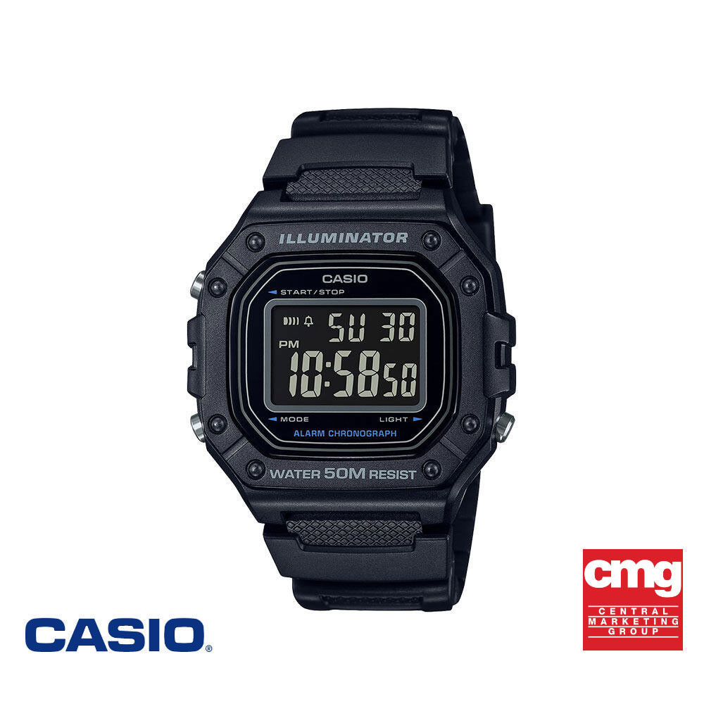 CASIO นาฬิกาข้อมือ CASIO รุ่น W-218H-1BVDF วัสดุเรซิ่น สีดำ