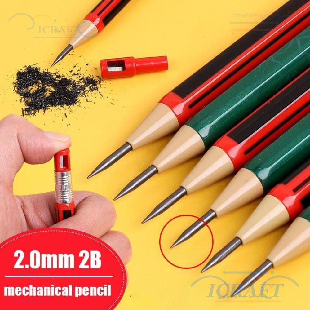CRAFTML ดินสออัตโนมัติ, 2.0 มม.2B Sketch Drawing Writing Tool ดินสอกด, คุณภาพสูง มาพร้อม Sharpener S