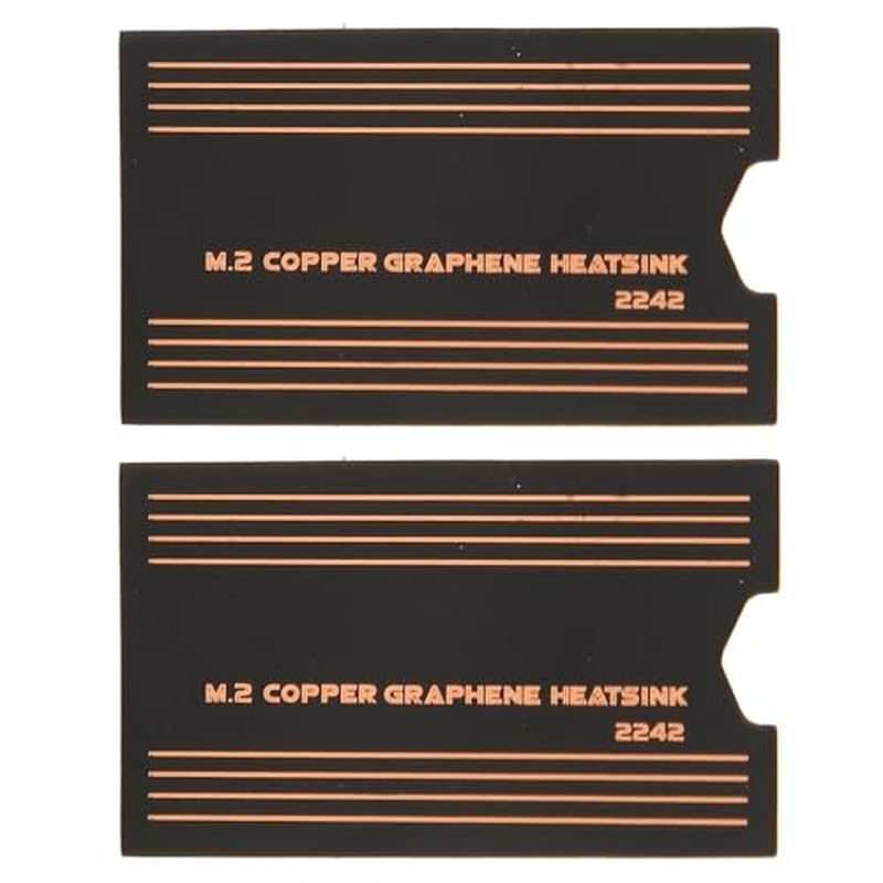 2 ชิ้น 2242 SSD แผ่นความร้อน, M.2 2242 SSD ฮีทซิงค์ทองแดงพร้อม Graphene, การนําความร้อนอย่างรวดเร็ว,