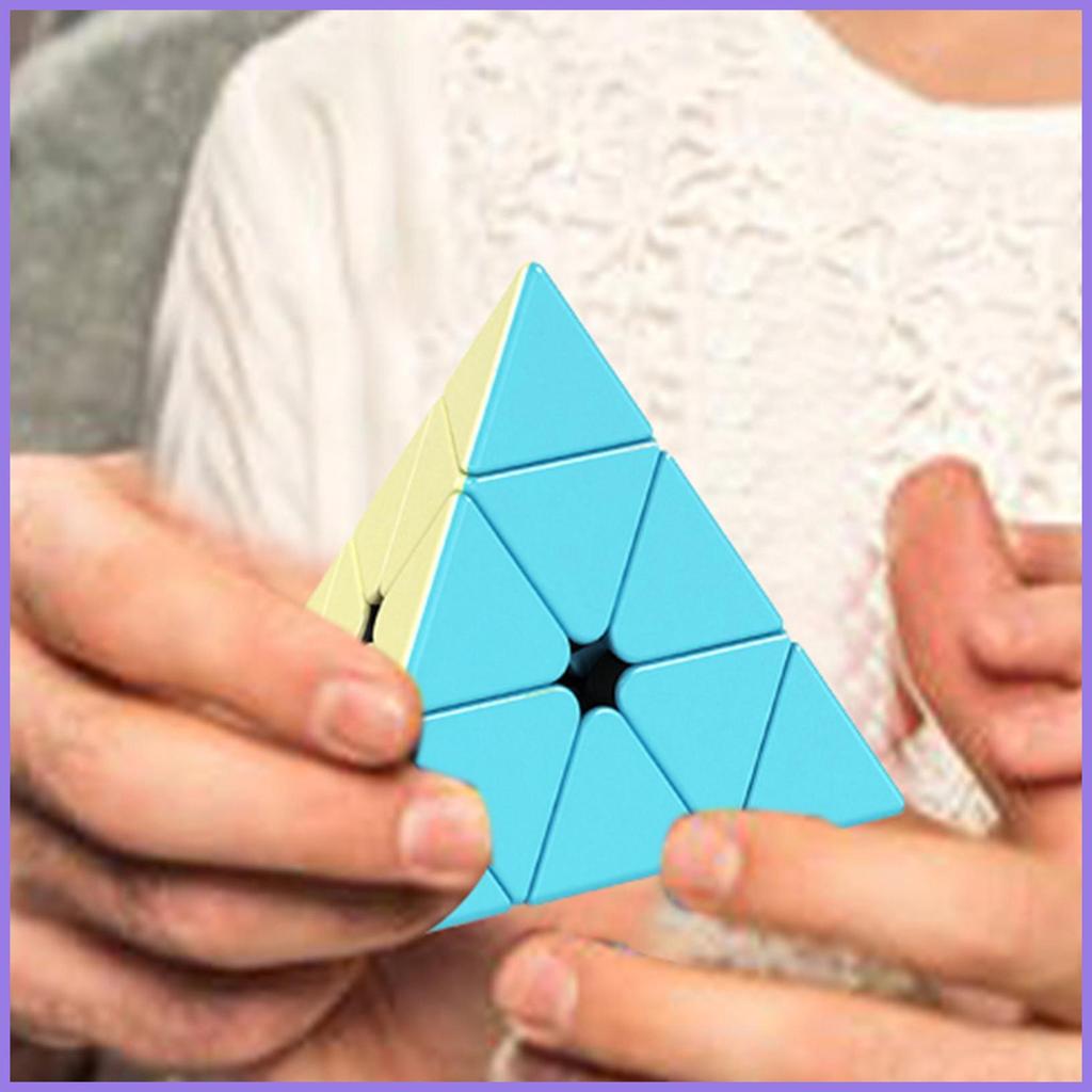 Pyramid Speed Cube การศึกษาความเร็วระดับสาม Cube รับเริ่มต้นปริศนา Cube สีลูกกวาดสําหรับเด็ก Boys of