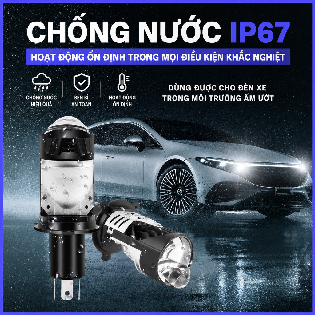 V22 Pro 55W H4 12V-24V ไฟหน้ารถ LED, Super Bright Mini Ball Bearing Light สําหรับรถยนต์และรถจักรยานย