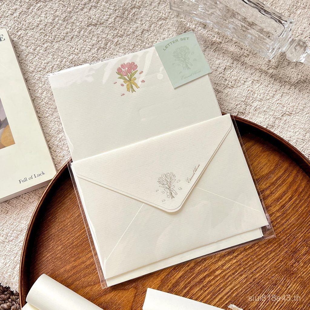 Ear Mo Envelope Letter Paper Set Gentle Whisper Series Simple High-value ins สไตล์นักเรียน Love Lett