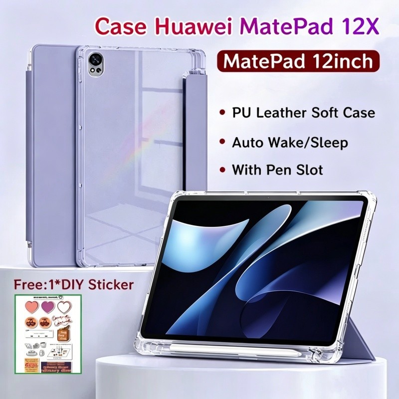เคสสําหรับ Huawei MatePad 12X 12 นิ้วพร้อมช่องเสียบปากกาเคสแม่เหล็กสําหรับ MatePad 12 นิ้วพร้อมด้านห